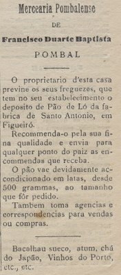 Anúncio de jornal da Fábrica de Pão-de-Ló de Santo António dos Milagres